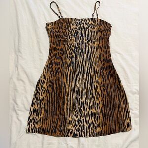 Silk Animal Print Mini Skirt